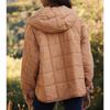 Women's Autumn/Winter Solid Color Hooded Cotton Jacket: Foldable, Long Sleeve, Pullover with Pocket.