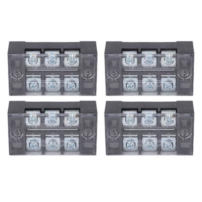 Bloc Terminal cu Șurub Dublu Rând Curent Mare Bloc Terminal pentru Cablu cu Capac 600V 25A 4 buc 3