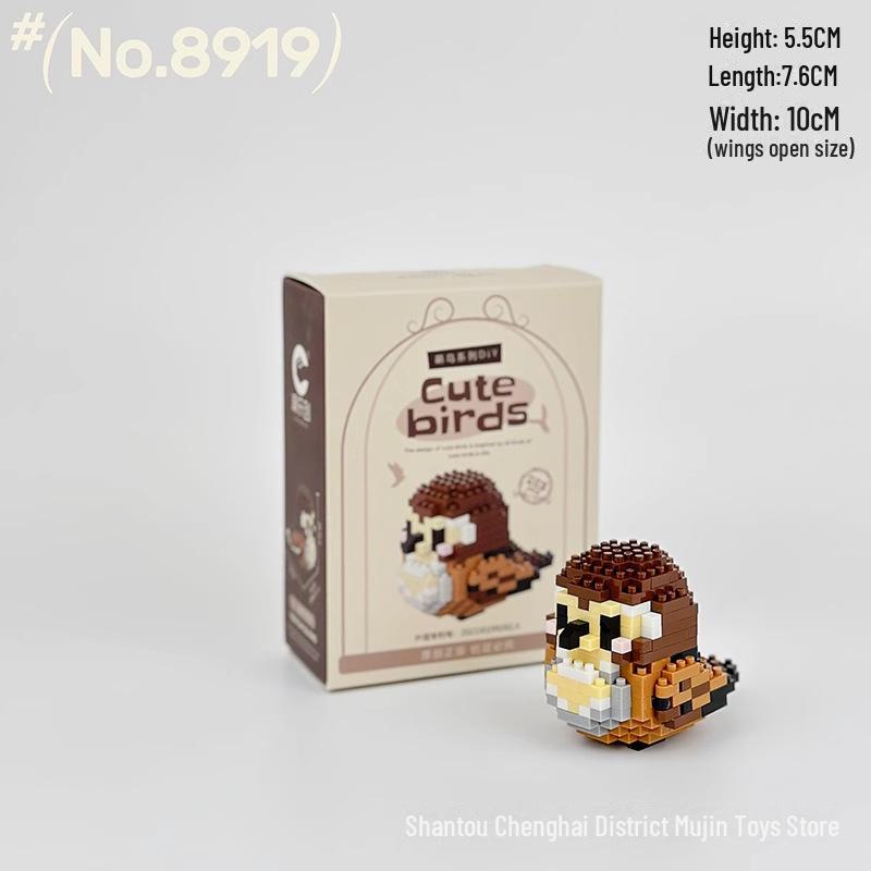 Чао Ле Чуанг Милая Птичка Конструктор: Игрушка для кореллы из микрочастиц для девочек - Модель трогательного украшения