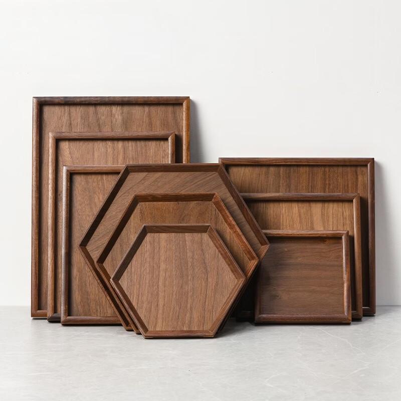 Aishangla Black Walnut Solid Wood Serving Tray