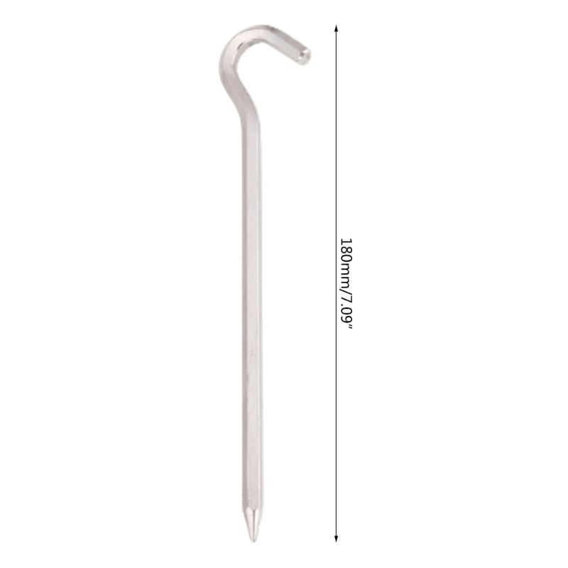 18cm Camping Tent Stake Aluminum Alloy Canopy Stakes Spikes Heavy Duty Tent Peg Wind-proof Lengthened Tent Ground Nails