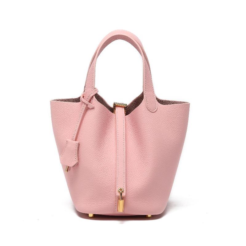 Vegetable Basket Bag Women's High-quality Leather Exquisite Bucket Bag, Niche Large-capacity Women's High-end Handbag