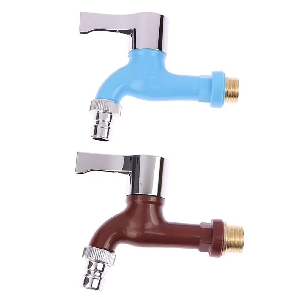 1Pcs Wall Mounted Plastic Faucet 1/2" Male Water Hose Quick Connector  Garden Balcony