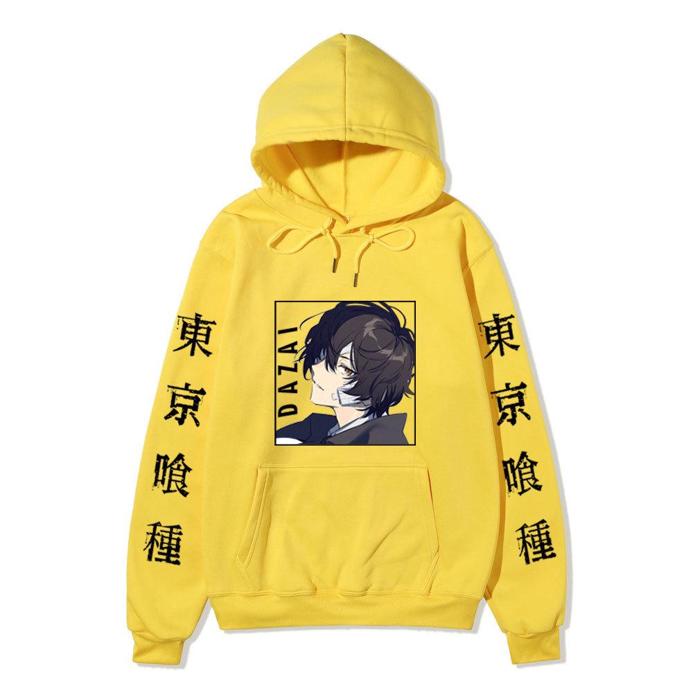 Bungo Stray Dogs Dazai Osamu Unisex Fleece Hoodie Autumn Winter Anime Character Tokyo Kanji Print Long Sleeve Pullover Sweatshirt