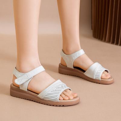 No Return or Exchange [Clearance] The First Layer of Cowhide, the New Summer Female Mother Sandals, Genuine Leather Soft Sole, Middle-aged and Elderl