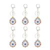 6Pcs Eye Keychains Durable Metal Stylish Rhinestone Bright Colors Lobster Clasp Keychain for Car Handbag Purse
