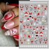 Autocollants pour ongles de noël, pingouin, père noël, élan, arbre, cerf, ours, curseur de dessin animé, flocons de neige blancs, décalcomanies, décorations pour Nail Art