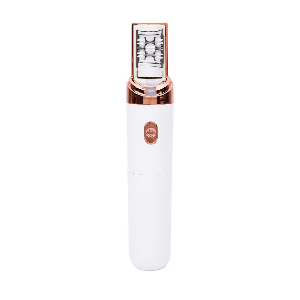 2 in 1 Facial Epilator USB Rechargeable Portable Electric Facial Removal with LED Light for Women White