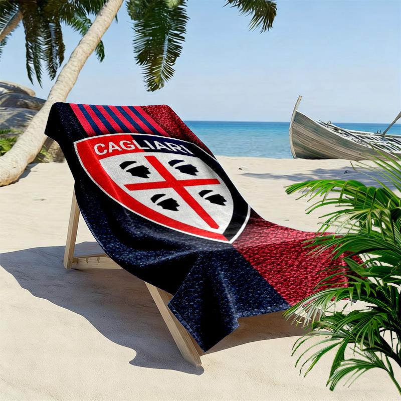 Asciugamano da Spiaggia Stampa Cagliari FC, Asciugamano Grande Morbido ad Asciugatura Rapida per Spiaggia Campeggio Nuoto