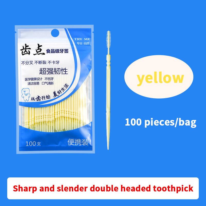100/200 Stück Einweg-Familien-Doppelkopf Hochwertige Personalisierte Kreative Fruchtspieße Tragbare Ultrafeine Zahnstocher