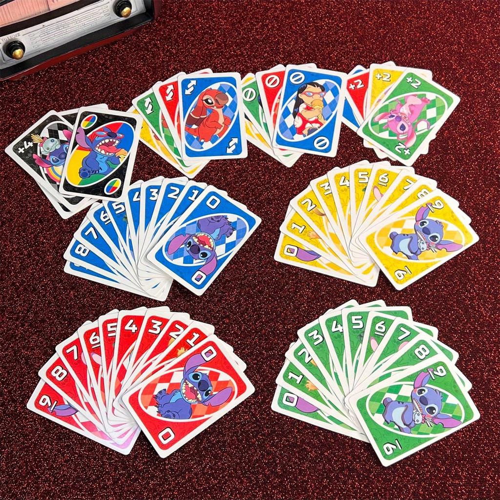 108pcs Stitch Family Game Cards - Officially Licensed 2-10 Player Party Card Game with Colorful Numbered Cards for Family Game Night