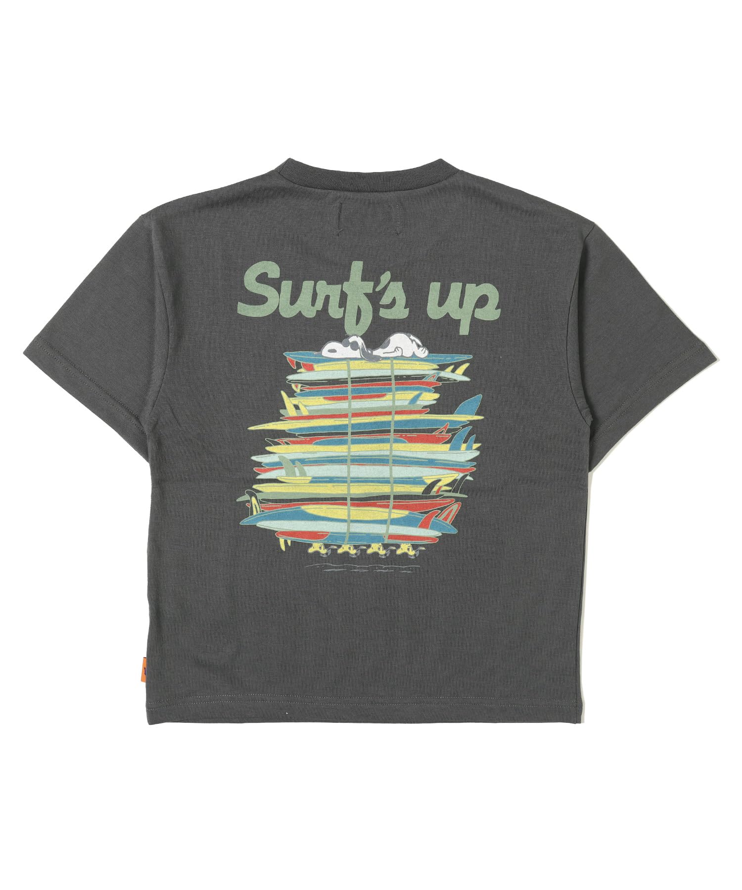 

Футболка с коротким рукавом Snoopy Surf для детей, детская одежда, унисекс, 130, уголь [Cliff Meyer], детская футболка древесный уголь
