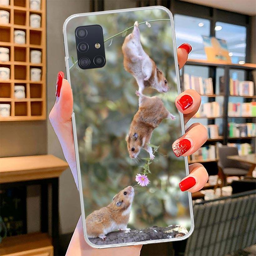 Cute Lovely Pet Hamster Cover Phone Case For Samsung Galaxy A12 A22 A32 A52 A72 A02S Phone Case Note 20 Ultra 10 S10 Plus A51 A7