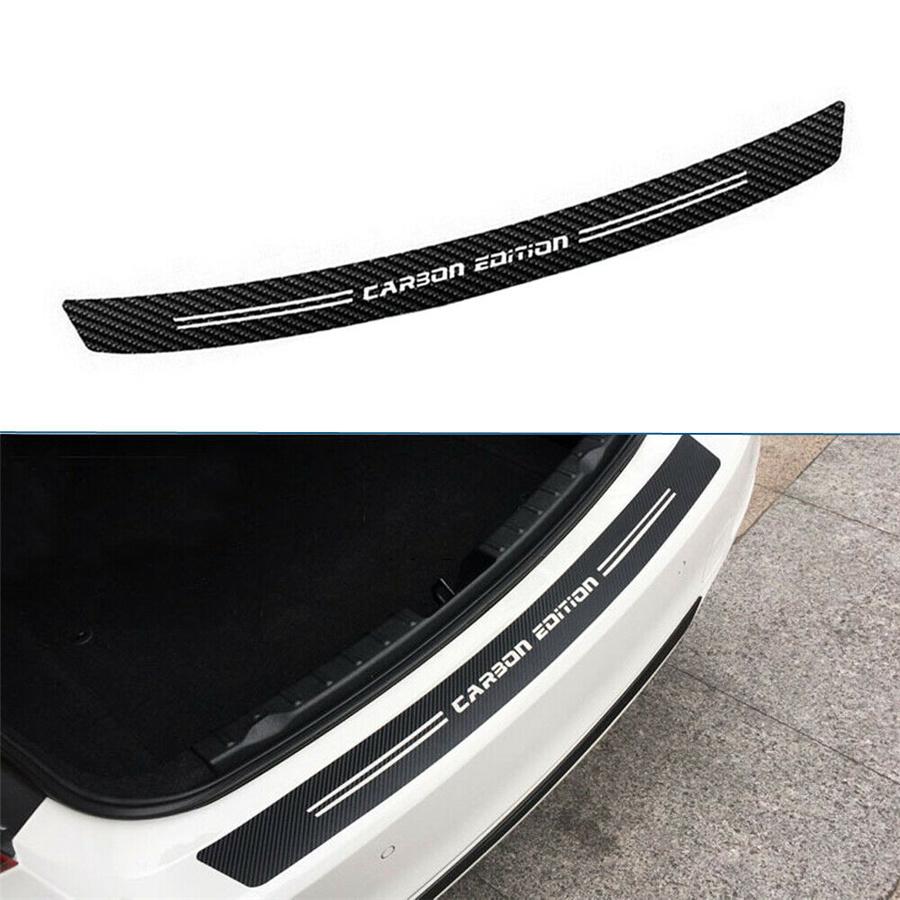 4D Carbon Fiber Rear Trunk Bumper Guard Accessories Decal Sticker Moulding Trim