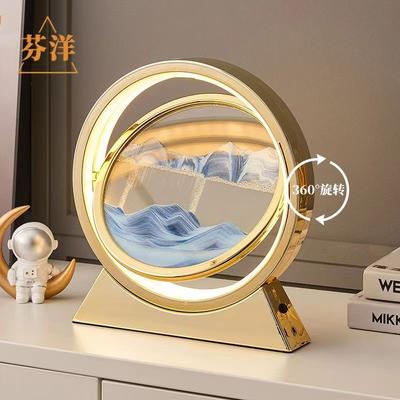 3D Přesýpací hodiny Kreativní Stolní lampa s tekutým pískem Pohyblivé Pískové umění Hlubokomořská Písková krajina v pohybu Displej Tekoucí písek Domácí dekorace