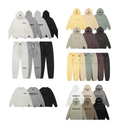 Mens Oversized Cotton Hoodie Sweatshirt Matching Joggers Set Casual Streetwear Loose Fit Graphic Print