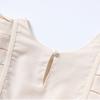 Abito da bambina in pizzo di cotone e lino, abiti estivi senza maniche beige per bambini, abiti da principessa alla moda casual per bambini di 3-12 anni