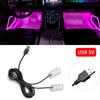 Car Neon Light Foot Light LED Interior Decoration Backlight Cigarette Lighter USB Atmosphere Lamp Auto Decorative Accessories