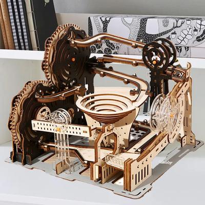 Puzzle de Madera 3D Circuito de Canicas Set de Montaje DIY Modelo de Construcción Kit Motor STEAM Juguetes Educativos para Adultos Niños Regalos de Cumpleaños
