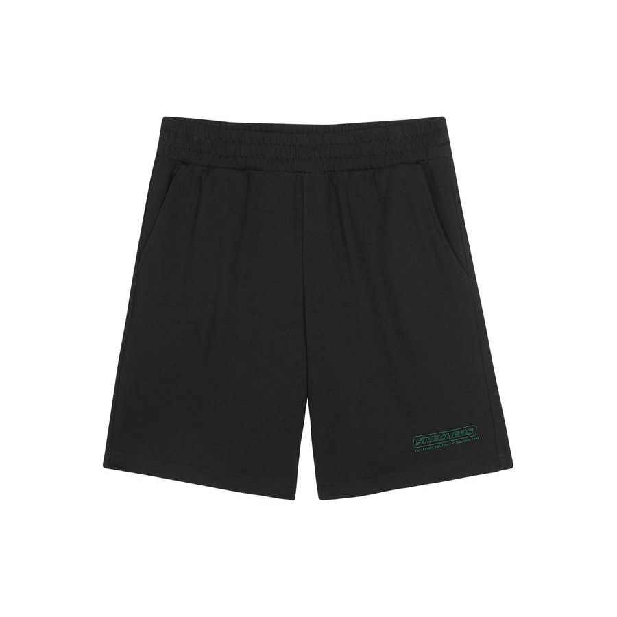 Skechers Яркая Повседневная Серия Однотонные Свободные Прямые Повседневные Шорты Мужские шорты Угольно-Черный L223M091-0018 XL