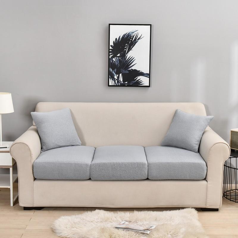 Waterproof Furniture Protector Thick Sofa Cover Corner Sofa Seat Slipcover Elastic Solid Color Couch Cover Elastic Material