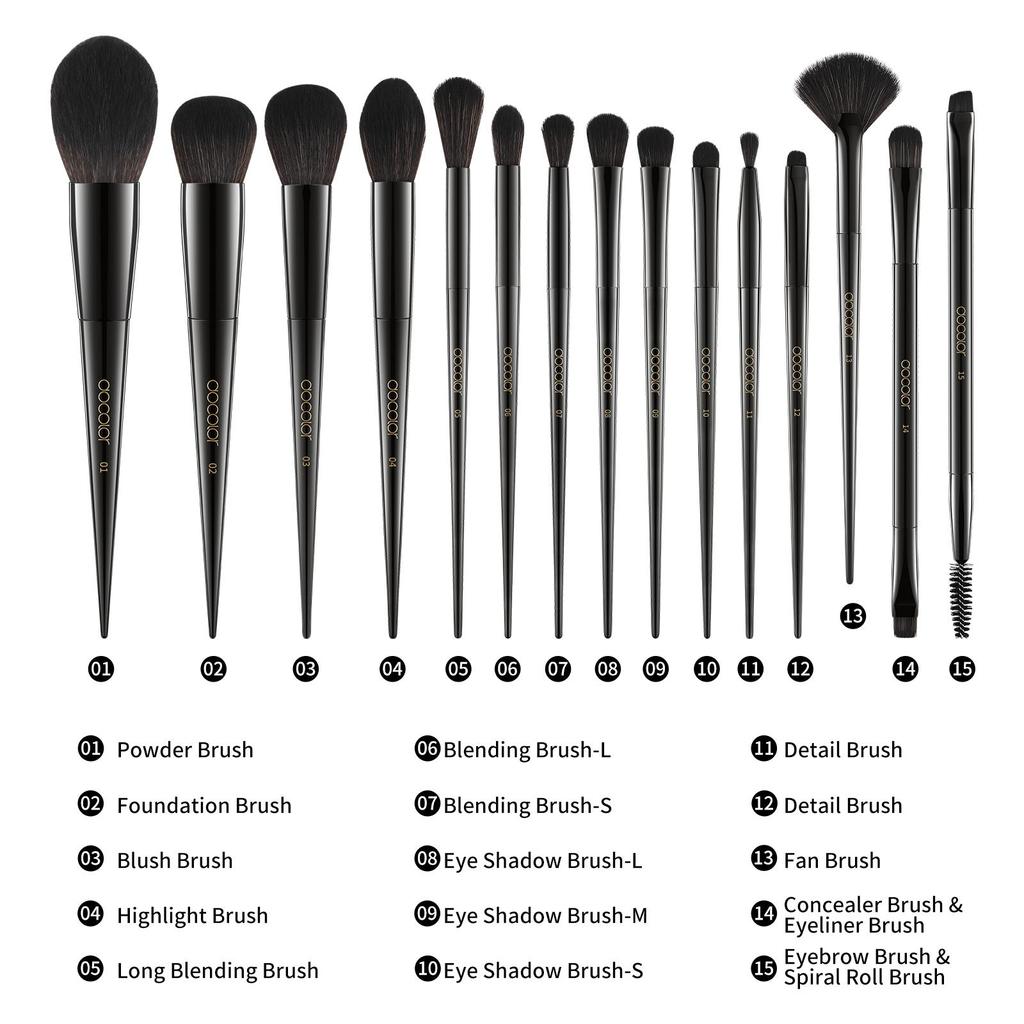 Docolor Professional Makeup Brushes Set Cosmetic Brushes Premium Synthetic Powder Kabuki Foundation EyeShadow Eyeliner Eyebrow MakeUp Brush Kit