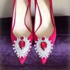 Fashion Korean Version 2025 Spring And Autumn New Rhinobar Pointed High Heels Wedding Shoes Red Satin Sexy Shallow Mouth Women'S Single
