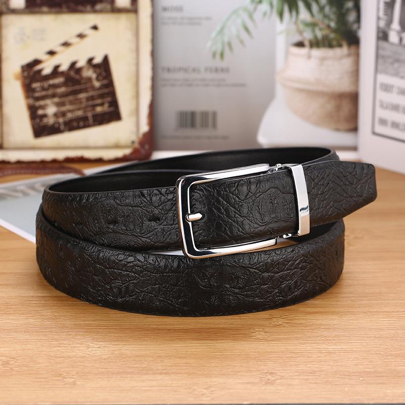 Genuine Leather Belt Business Men's Genuine Leather Belt Men's Casual Leather Belt Men's Pin Buckle Leather Belt