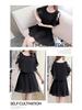 Plus Size Korean Style Chiffon Dress: Mid-Length, Slimming, Belly-Covering, Short Skirt