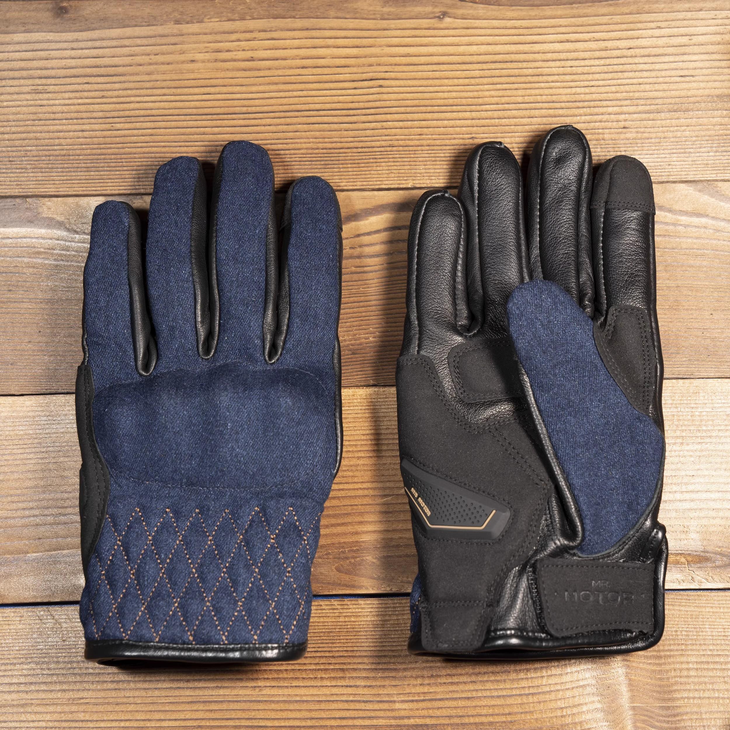 

Vintage Motorcycle Gloves Genuine Leather Windproof & Impact-Resistant Autumn Winter Unisex for Riders Breathable Durable Luvas M синий