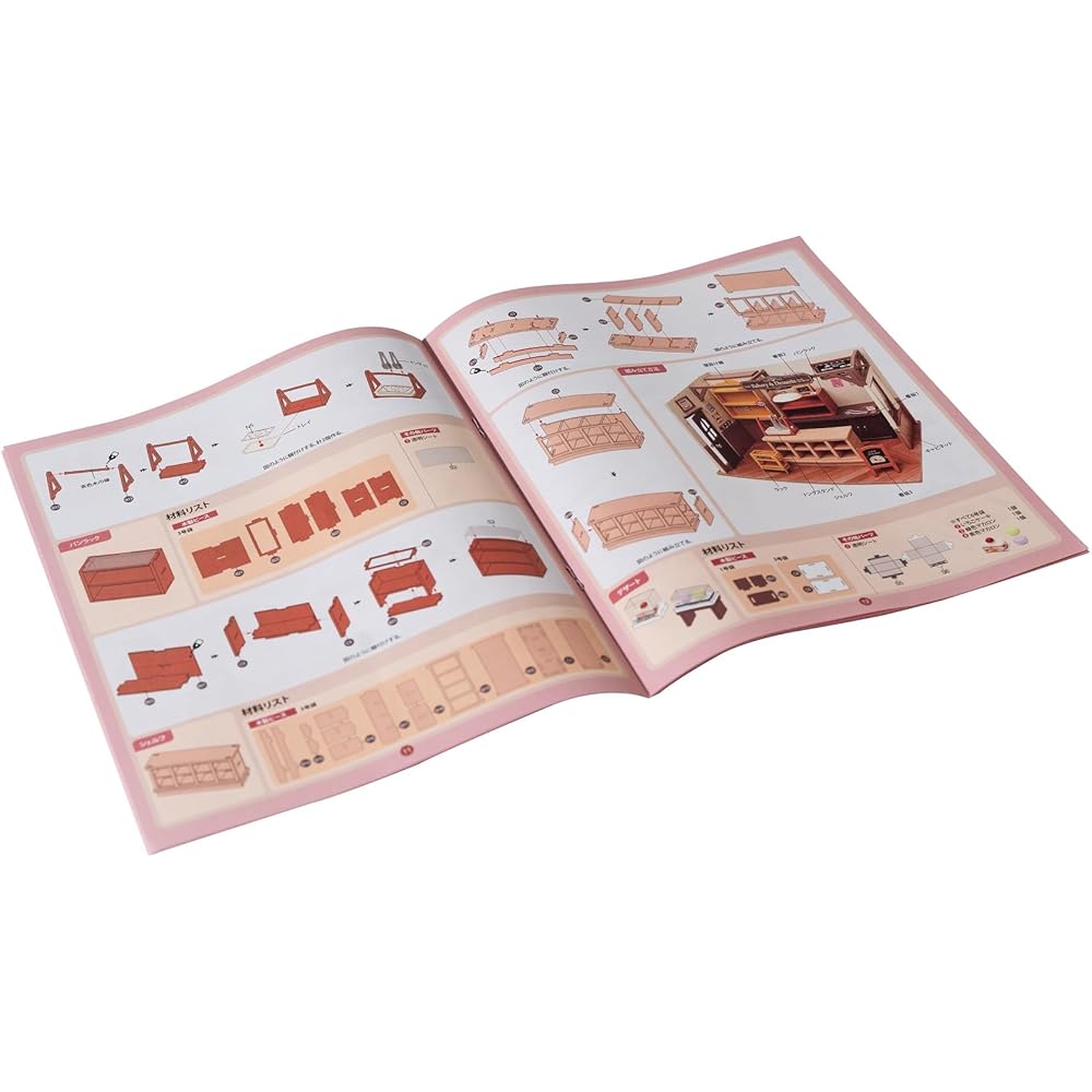Tsukurundesu Miniature Dollhouse Kit with Instruction Manual Forest Bakery Design