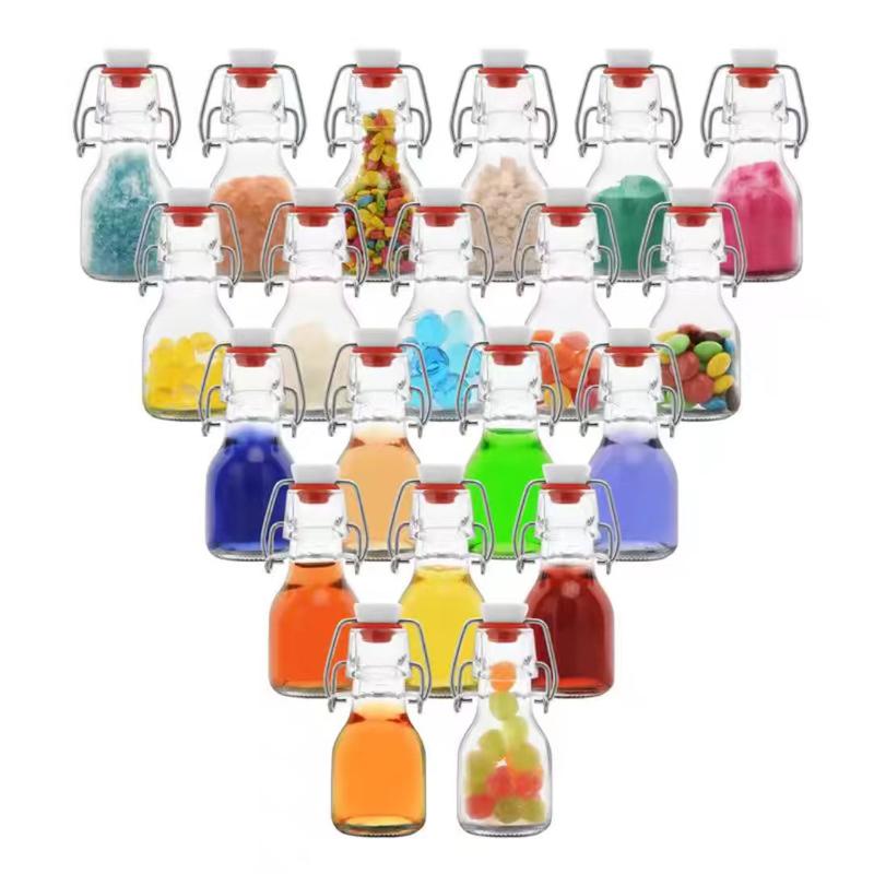 2PCS-Pack 2OZ 60ml Swing Top Bottles for Sparkling Juice Mini Glass Bottle With Swing Top For Spirit Wine MOQ1500 Custom Logo