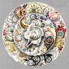 50PCS Retro Clock & Watch Stickers: Floral Court-Style Decorations for Water Bottles & Phone Cases