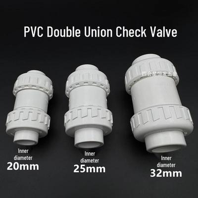 Clapet Anti-Retour à Double Union PVC, Clapet Unidirectionnel à Union Simple à Coller, Connecteur Anti-Refoulement Inverse (Tailles: 20, 25, 32).