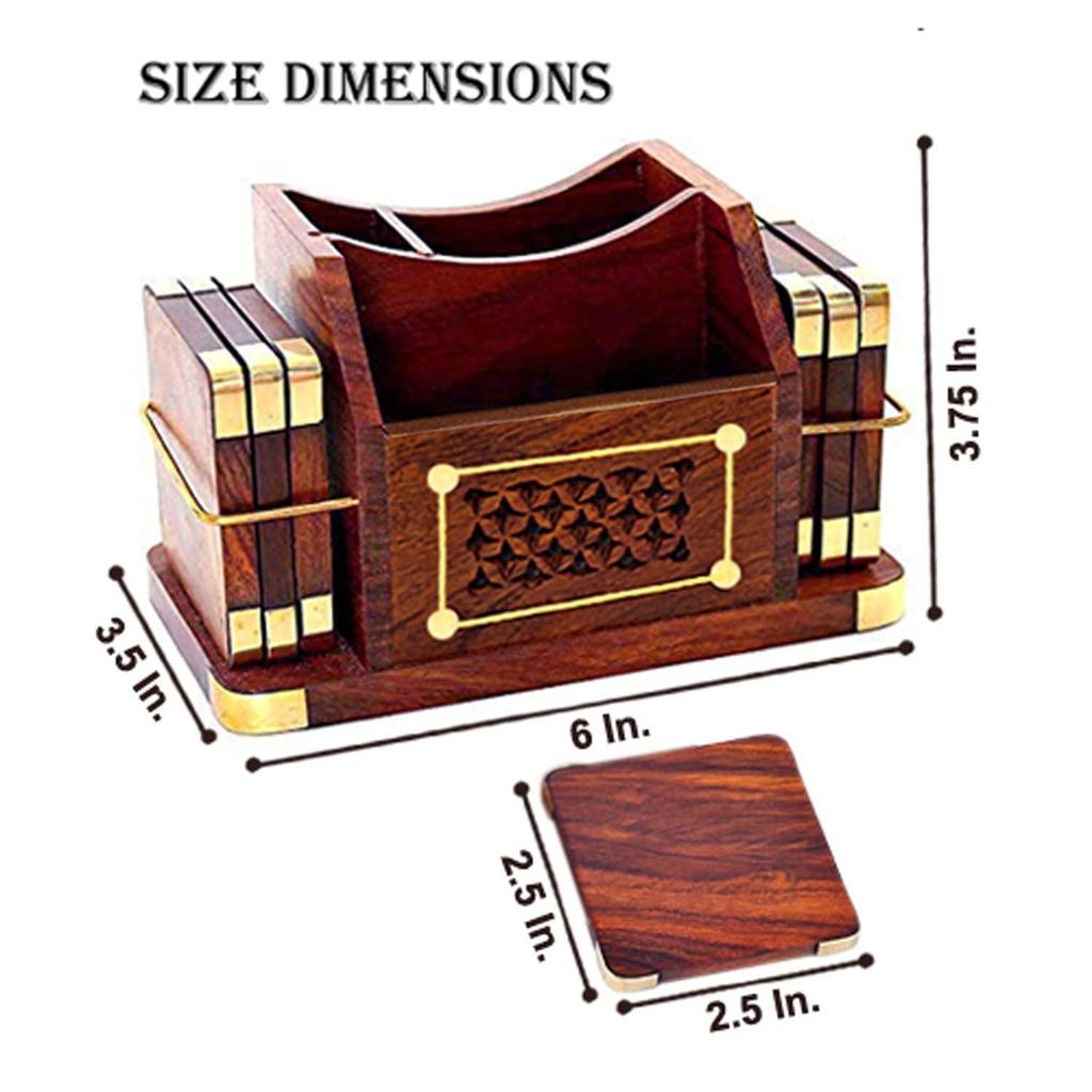 Hölzerne Getränkeuntersetzer, Holz Tischuntersetzer Set mit 6 Stück für Kaffeetassen, Teetassen, Bierdosen, Barbecher und Wassergläser