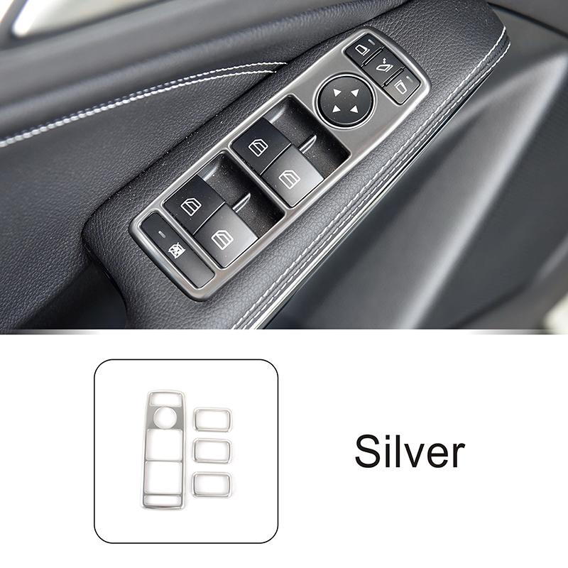 Car Window Glass Lifting Button Panel Frame Stainless Steel Sticker For Mercedes Benz A B C E G CLA CLS GLE GLA GLK ML GL Class