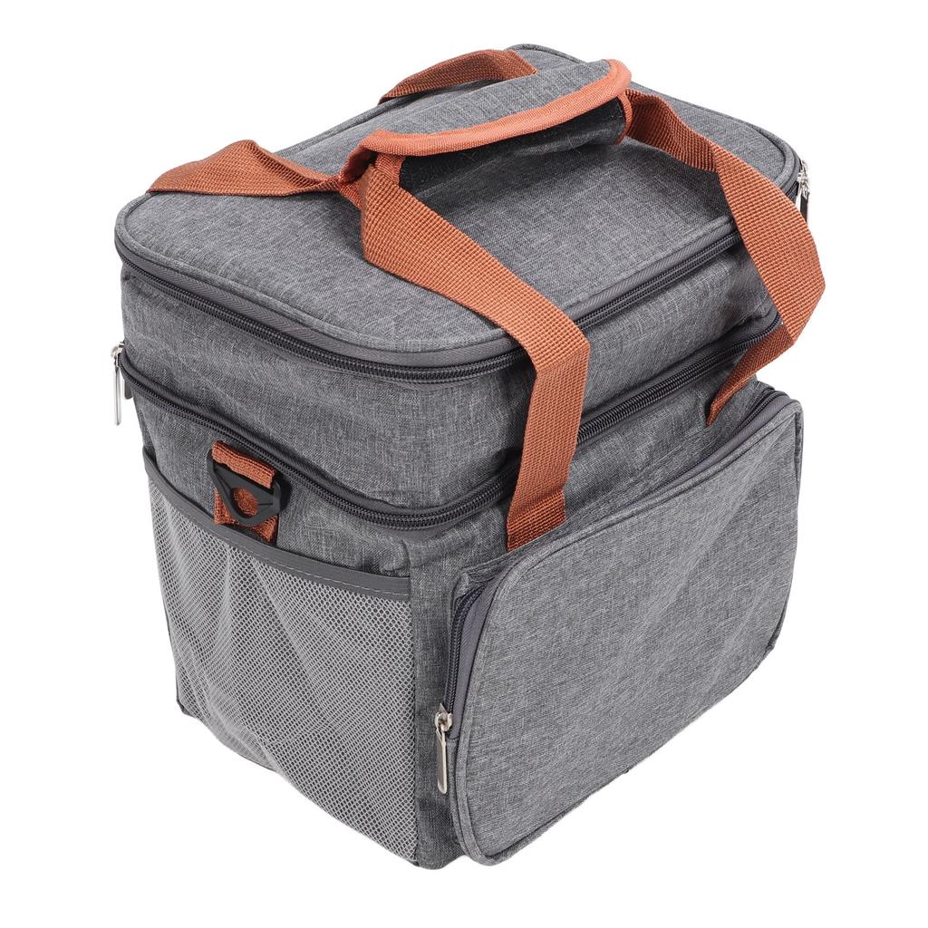 Torba na lunch 2-poziomowa Messenger Duża pojemność Wodoodporna Odporna na przeciekanie Dwukierunkowy zamek Izolowany pojemnik na lunch na piknikowy obóz