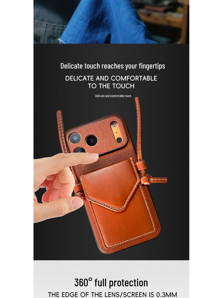 Lux Crossbody Hülle für Apple 16 Pro/17: Vollständige Abdeckung, Sturzsicheres Design