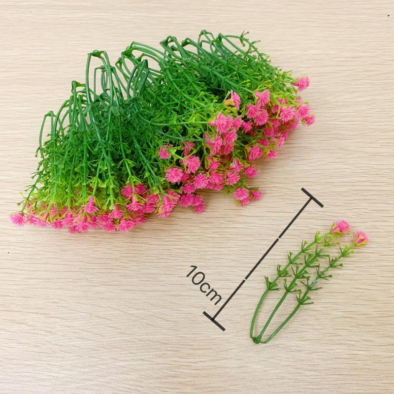Plastic Baby's Breath Bouquet with Grass - Floral Decoration Materials for Student Crafts