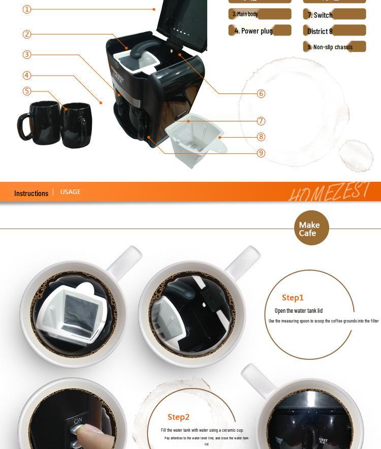 Compact Automatic Coffee & Tea Maker - American Drip Style Machine