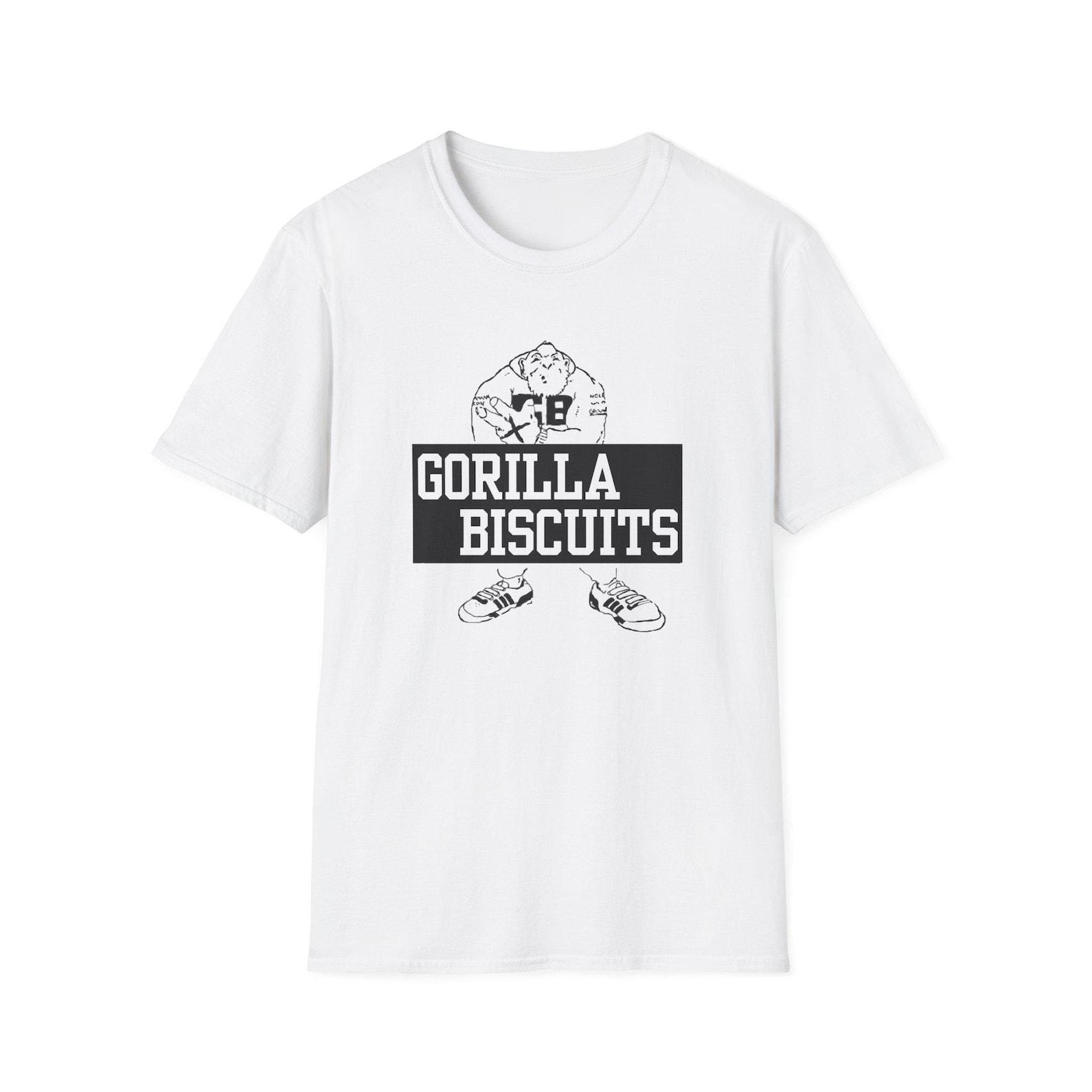Gorilla Biscuits shirt - Unisex Softstyle Gorilla Biscuits T shirt 80s Straight Edge hardcore Gorilla Biscuits flyer inspired T shirt L