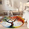 Tree Life Round Floor Mat Suitable for Dormitory Hallway Balcony Dining Room Antislip Round Carpet Office home decor Best for Christmas
