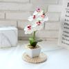 White Flower Pot Artificial Orchid Bonsai Multi-Bloom Plastic Fake Flower  Home Decor