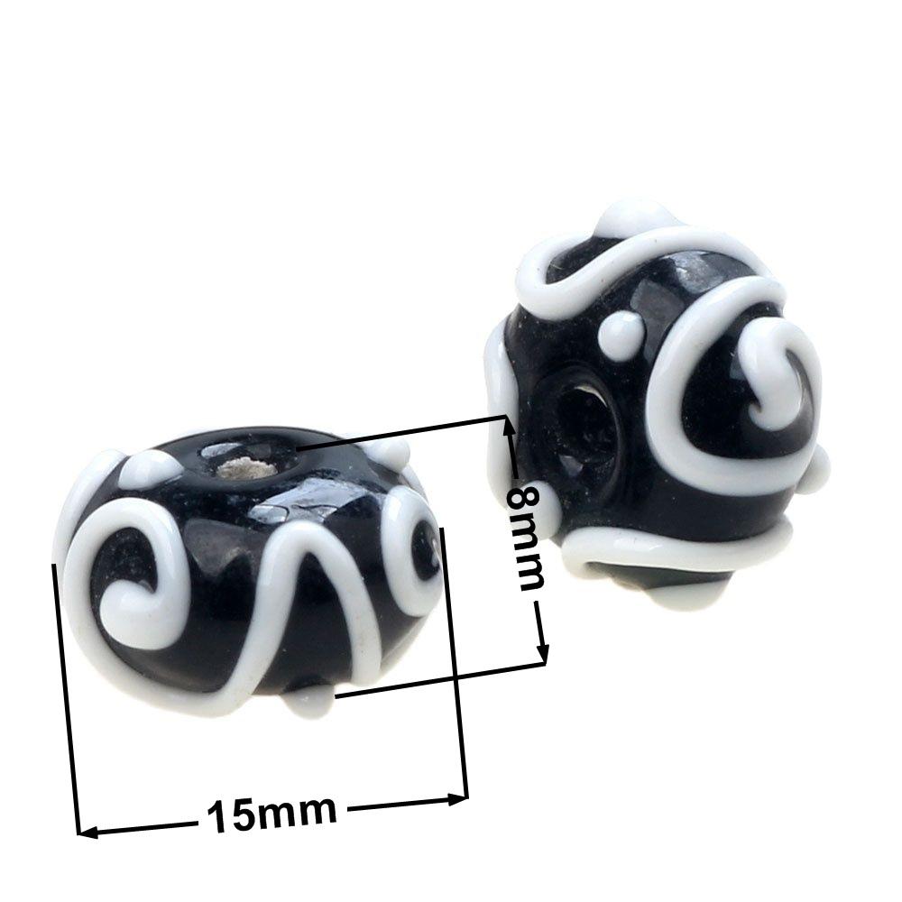 Black Color Series 2/4/6PCS/LOT Mixed Style Handmade Lampwork Glass Beads For Crafts Charm Bracelets/Earring DIY Jewelry Making