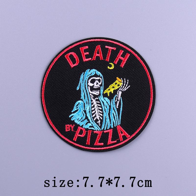 Punk Patch Iron On Embroidered Patches For Clothing Thermoadhesive Patches On Clothes Rock Biker Patch For Clothes Hook Loop