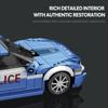 Non-Toxic 313Pcs Blue Police Car Toy Building Blocks 1:24 Model Car Bricks Desktop Decoration Puzzle Assembly Toys For Kids Holiday Gifts