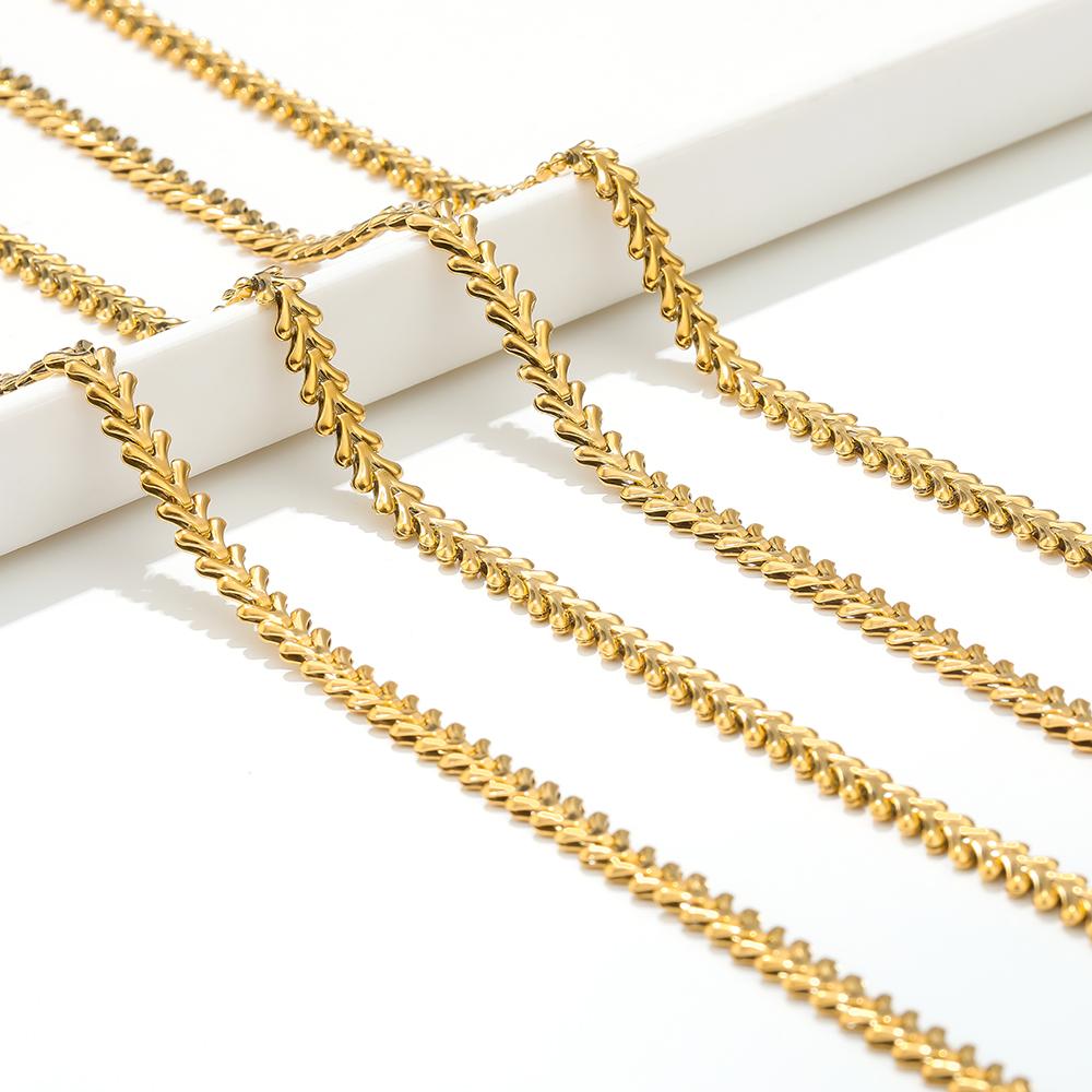 1 Meter Stainless Steel Gold Plated Chevron Bone Hollow Chains for DIY Jewelry Earrings Making Necklaces Bracelets  Accessories