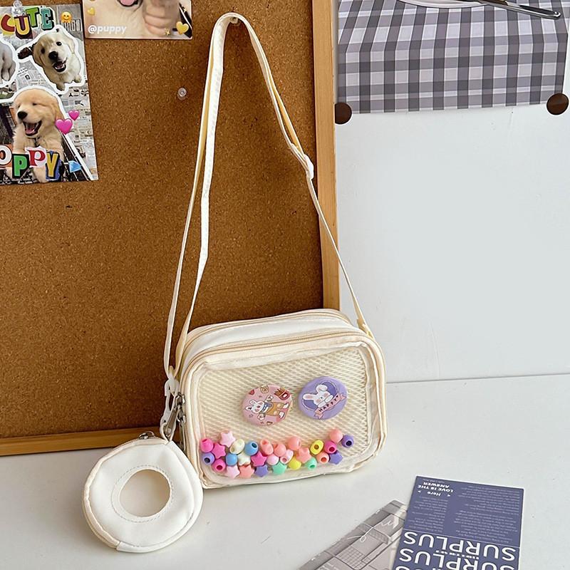 Girl Pvc Small Crossbody Bag With Zipper Pocket For Daily Casual Use