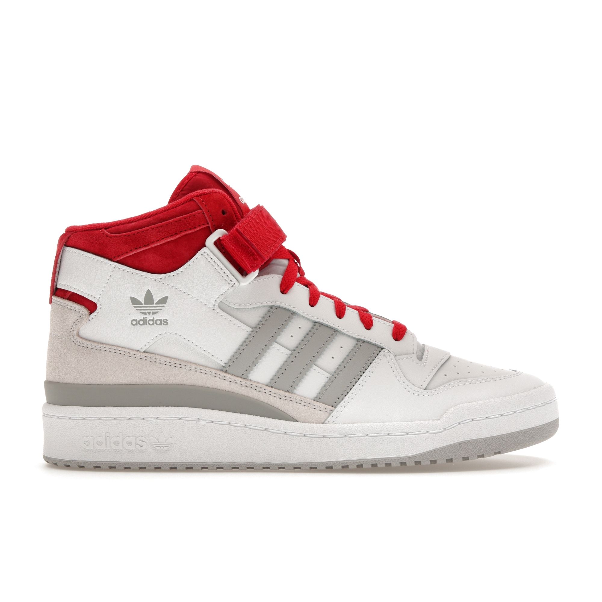 Adidas Originals Mens Forum Mid White Scarlet Red Grey FY6819 40
