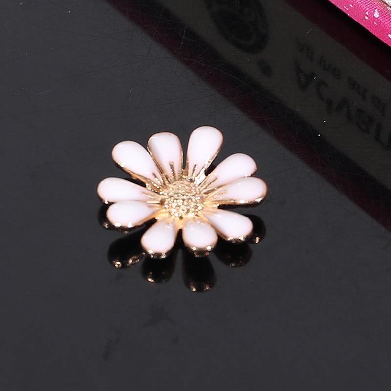 Engood 100Pcs Daisy Rhinestone Vintage Sewing Trim & Embellishments Craft Buttons Hair Buckles Wedding Button DIY Accessories